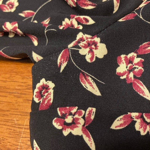 Modcloth Womens Size 6 Enjoy Every Moment Keyhole Black Floral Belted Midi Dress - Picture 16 of 16